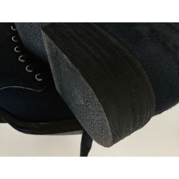 SAM EDELMAN Bleecker Ink Navy Calf Hair Lace Up Moto Ankle Boots (Size 6 M) - Picture 11 of 12